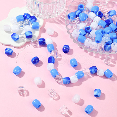 120Pcs 4 Styles ABS Plastic Imitation Pearl European Beads FIND-SC0019-27B-1