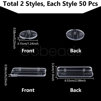 100Pcs 2 Styles PC Plastic Action Figure Display Pedestals ODIS-NB0001-66A-1