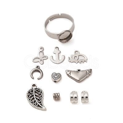 DIY Mixed Stone & Charm Ring Making Kits DIY-SZ0008-79-1