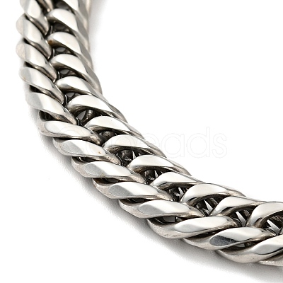 Non-Tarnish 201 Stainless Steel Cuban Link Chains Bracelet for Men Women BJEW-H550-07A-P-1