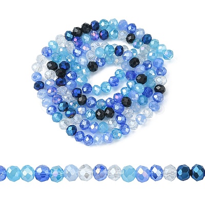 Electroplate Glass Beads Strands EGLA-yw0002-C01-1