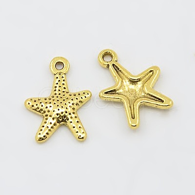 Tibetan Style Alloy Starfish/Sea Stars Charms GLF0463Y-NF-1