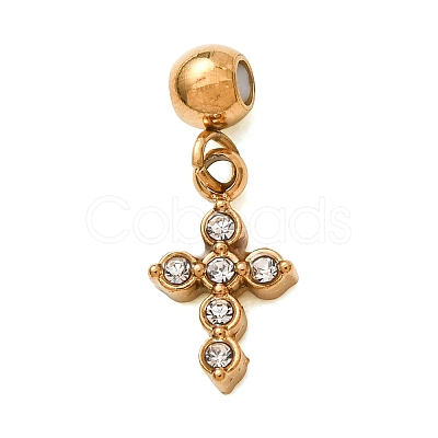 304 Stainless Steel Micro Pave Clear Cubic Zirconia Pendants CU-CBAB6EC-13G-1