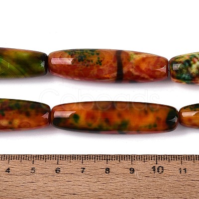 Natural Fire Crackle Agate Beads Strands G-Q606-62-1