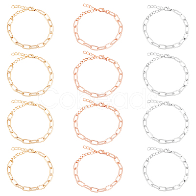 Alloy Paperclip Chain Bracelets BJEW-NB0001-02-RS-1