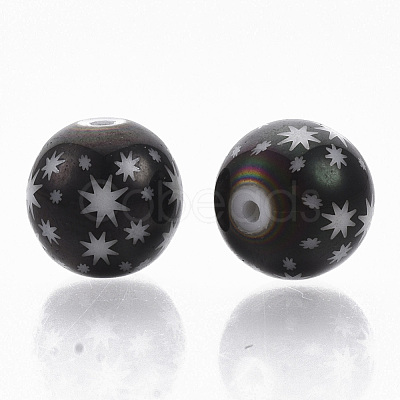 Christmas Electroplate Glass Beads EGLA-R113-07H-1