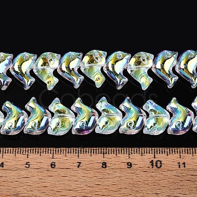 Electroplate Transparent Glass Beads Strands EGLA-N017-06-A01-1