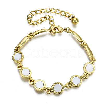 Electroplated Alloy Link Bracelets BJEW-T012-010-RS-1