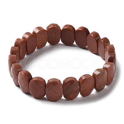 Synthetic Goldstone Beaded Stretch Bracelet G-E010-01-09-1