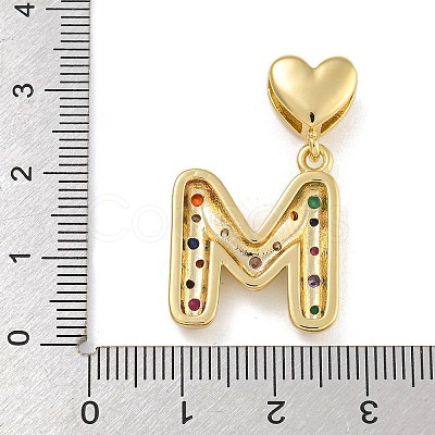 Brass Micro Pave Colorful Cubic Zirconia Pendants KK-P281-01G-M-1