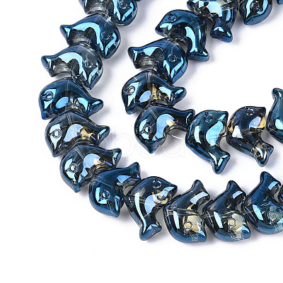 Electroplate Transparent Glass Beads Strands EGLA-N017-06-A04-1