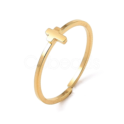 304 Stainless Steel Adjustable Open Cuff Rings RJEW-Q806-01G-07-1