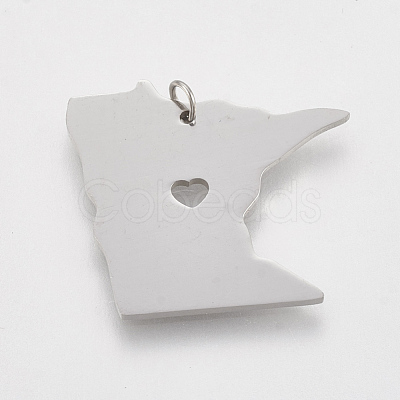 Tarnish Resistant 201 Stainless Steel Pendants STAS-T038-65-1