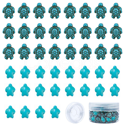 SUNNYCLUE 100Pcs 2 Sizes Dyed Synthetic Turquoise Beads Strands G-SC0001-59-1