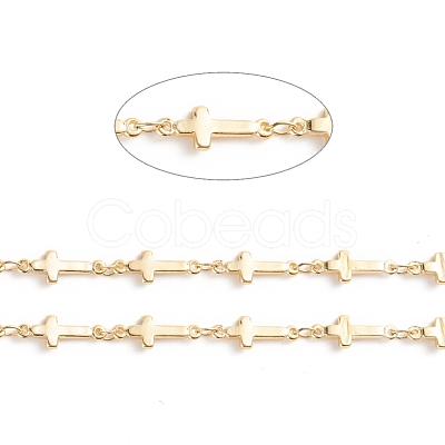 3.28 Feet Brass Sideways Cross Link Chains X-CHC-E021-10A-1