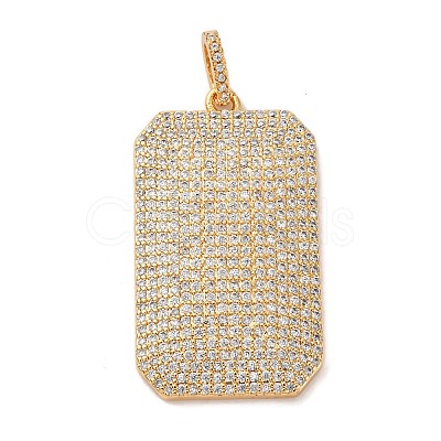 Brass Micro Pave Cubic Zirconia Pendants KK-U076-03G-01-1