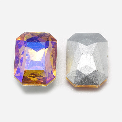 Pointed Back Glass Rhinestone Cabochons RGLA-T019-10x14mm-07-1