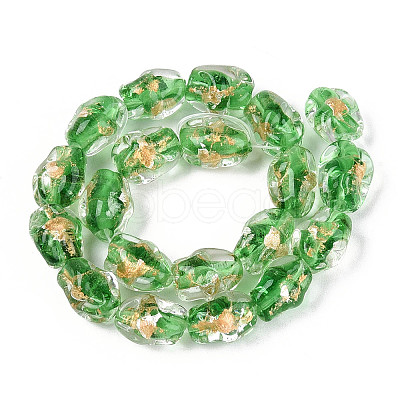 Handmade Gold & Silver Foil Glass Beads FOIL-N030-02F-1