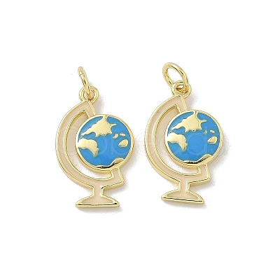 Brass Enamel Pendants KK-P325-28G-1