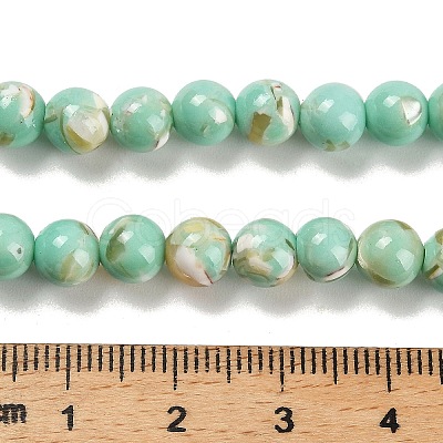 Assembled Synthetic Stone and Trochus Shell Beads Strands G-B128-08B-02-1