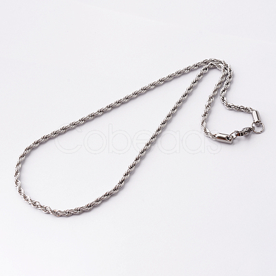 Tarnish Resistant 304 Stainless Steel Rope Chain Necklaces STAS-O056-A-10-1