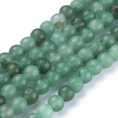 Natural Green Aventurine Beads Strands G-Q462-8mm-20A-1