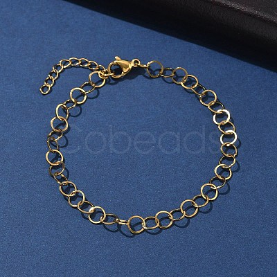 304 Stainless Steel Rolo Chains Bracelets for Women BJEW-U043-02G-1
