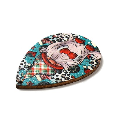 Single Face Printed Wood Big Pendants WOOD-H102-03G-1