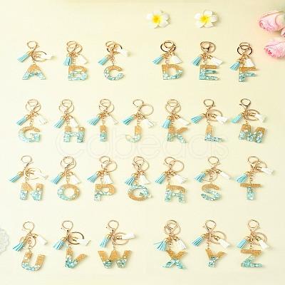 Transparent Epoxy Resin Pendant Keychains KEYC-FS00022-04-1