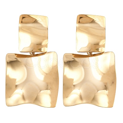 304 Stainless Steel Square Dangle Stud Earrings EJEW-K268-79A-G-1