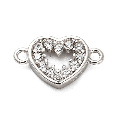 925 Sterling Silver Micro Pave Cubic Zirconia Connector Charms STER-U009-03P-02-1