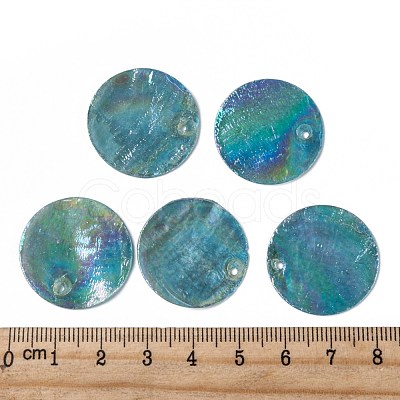 AB Color Plated Capiz Shell Pendants X-SSHEL-T008-01A-1