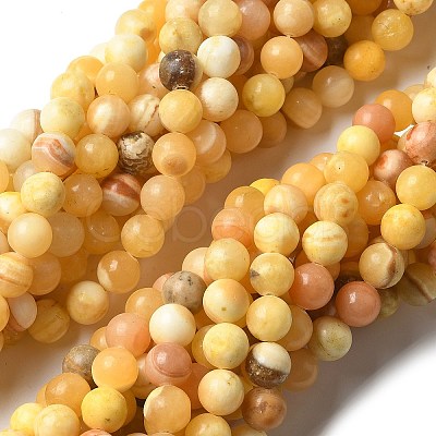 Natural Yellow Jade Beads Strands G-F591-17-10MM-1