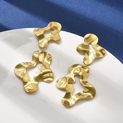 304 Stainless Steel Dangle Stud Earrings for Women EJEW-K268-13A-G-1