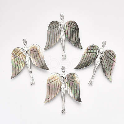 Black Lip Shell Brooches/Pendants SHEL-S275-48B-1
