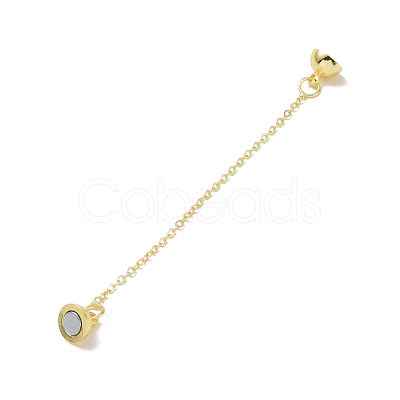 Brass Magnetic Clasp with Cable Safety Chain KK-F839-036G-1