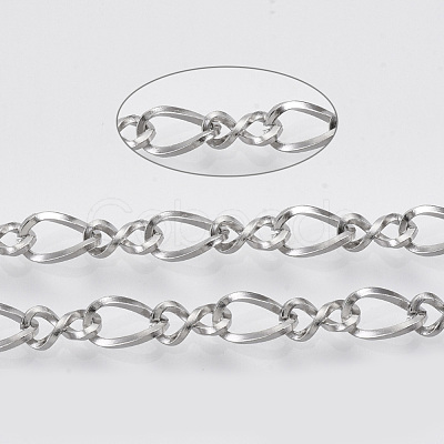 Tarnish Resistant 304 Stainless Steel Figaro Chains STAS-R100-18-1
