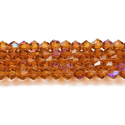Transparent Electroplate Glass Beads Strands EGLA-A039-T6mm-L28-1