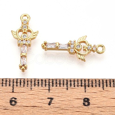 Brass Micro Pave Cubic Zirconia Pendants KK-N263-84G-1