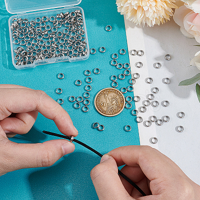 200Pcs Ring 304 Stainless Steel Spacer Beads STAS-UN0058-87C-P-1