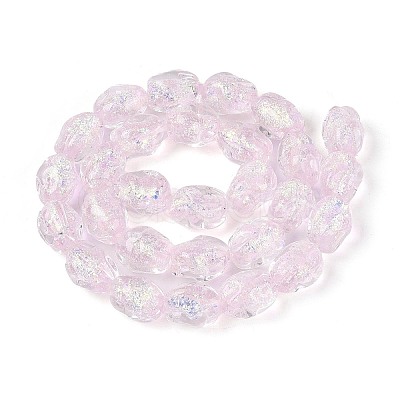 Handmade Foil Glass Beads Strands FOIL-N033-02G-1