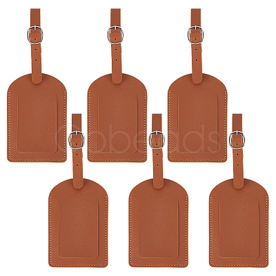 6Pcs PU Leather Luggage Tag AJEW-ME0002-09A-1