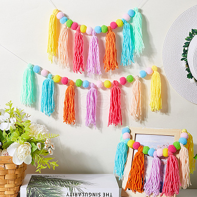 Wool Felt Ball Tassel Garland Banner DIY-WH20011-28A-1