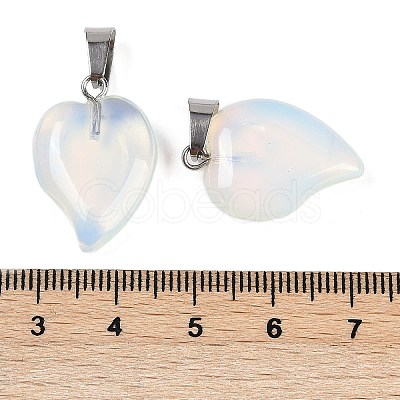 Opalite Heart Pendants G-H073-03P-16-1
