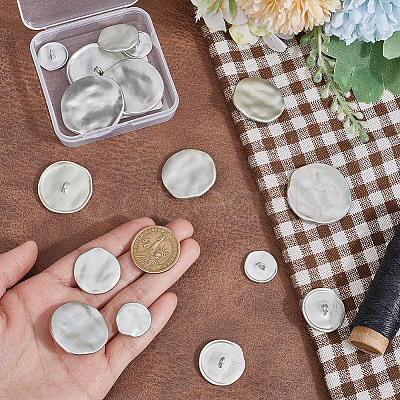 16Pcs 4 Styles 1-Hole Alloy Shank Buttons BUTT-HY0001-16MG-1