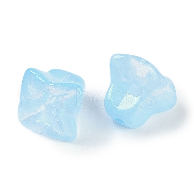 Transparent Spray Paint Glass Beads GLAA-H035-03G-1