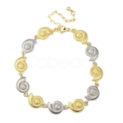 Brass Link Chain Bracelets for Women BJEW-G762-01GP-01-1