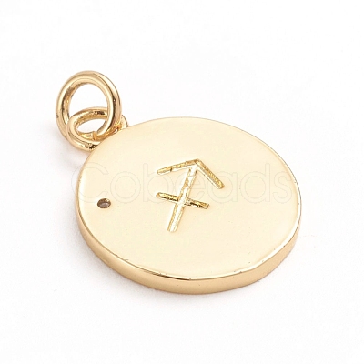 Brass Micro Pave Cubic Zirconia Pendants ZIRC-E164-34F-G-1