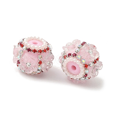 Flower Style Resin Rhinestone Beads CLAY-NH0003-05S-05-1