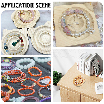 6Pcs 6 Styles Beech Wooden Jewelry Bracelet Finger Ring Diplay Holder Tray ODIS-BBC0001-03A-1